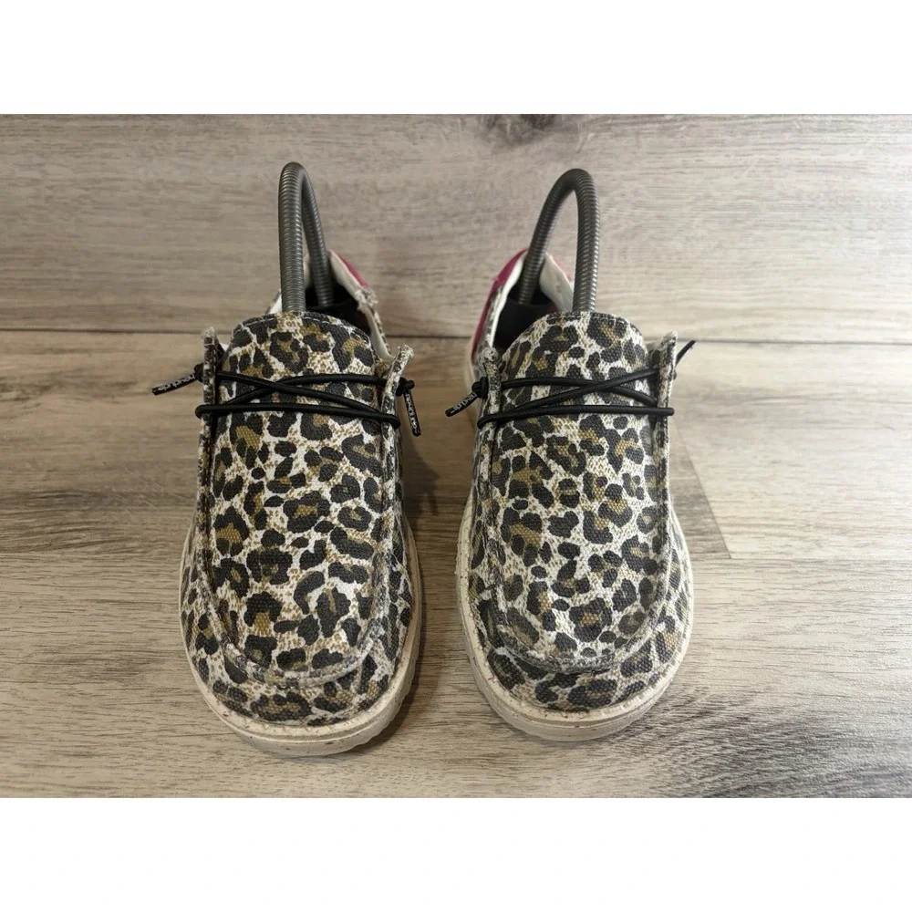 Hey‎ Dude Wendy Youth Cheetah Leopard Animal Print Loafers Slip On Shoes Y4 L5